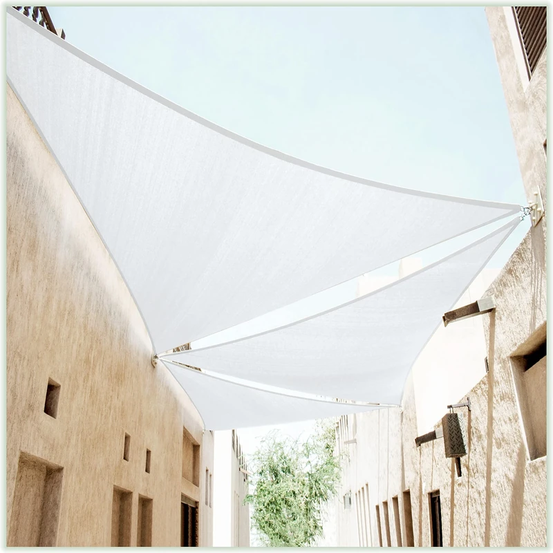 ColourTree 24' x 24' x 24' White Triangle Sun Shade Sail Canopy – UV Resistant Heavy Duty Commercial Grade -We Make Custom Size