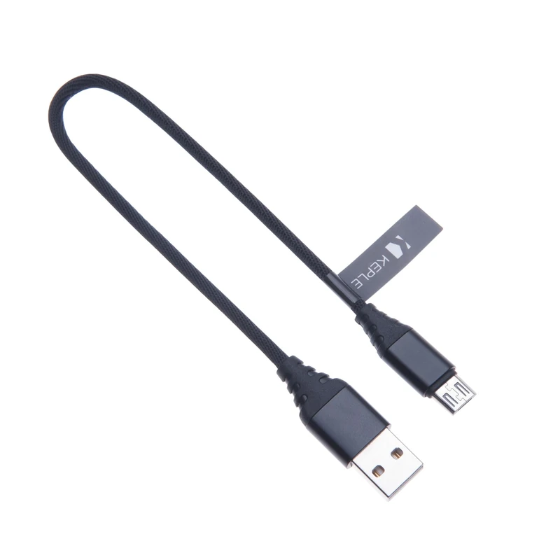 0.25m Micro USB Cable, Fast Charging Micro USB to A Charger Lead, Strong Braided Black Nylon Cord,- Compatible with Old Android Phone, PS4 Controllers, Power Bank, Bluetooth Speakers, Headphones - Image 1