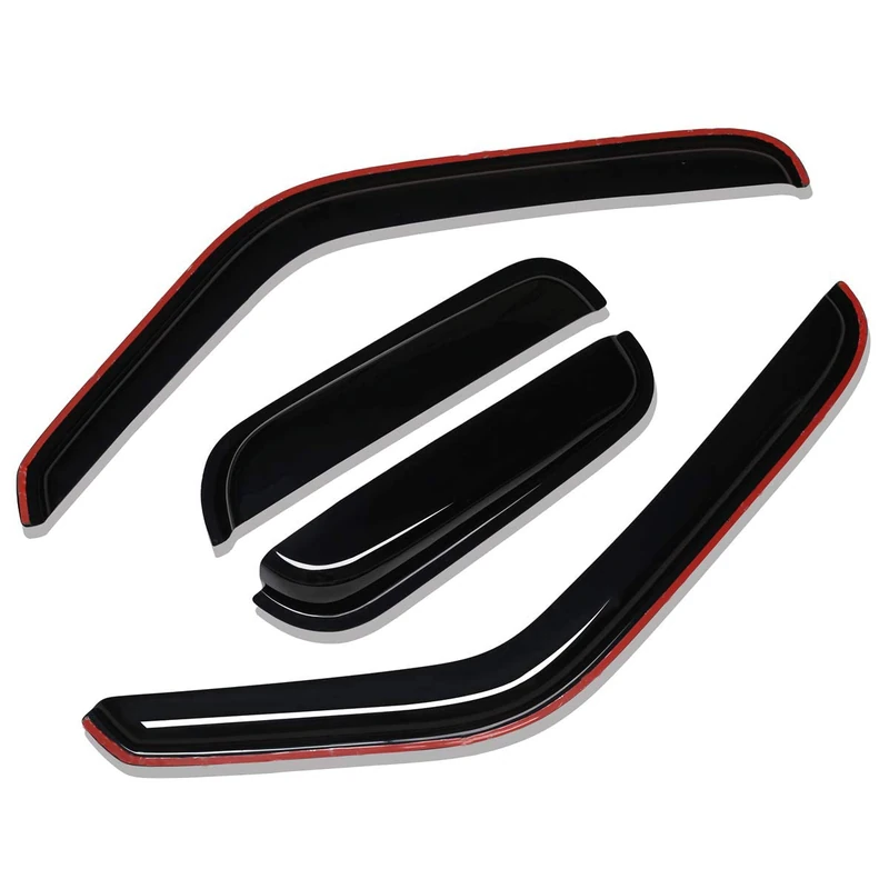 Lightronic WV94745 in-Channel Side Window Visor Deflector Rain Guard, Dark Smoke Shatterproof, 4 PCS Set for Ford Ranger SuperCab (Only Includes in-Channel Vehicle Design) 1993-1998