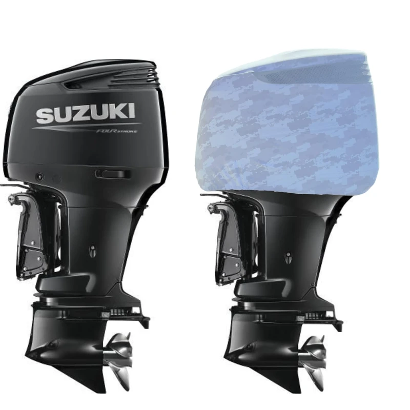 Outer Envy Grey Digital Camo Outboard Motor Cover (Grey Digital Camo, Suzuki DF 225-300 HP)
