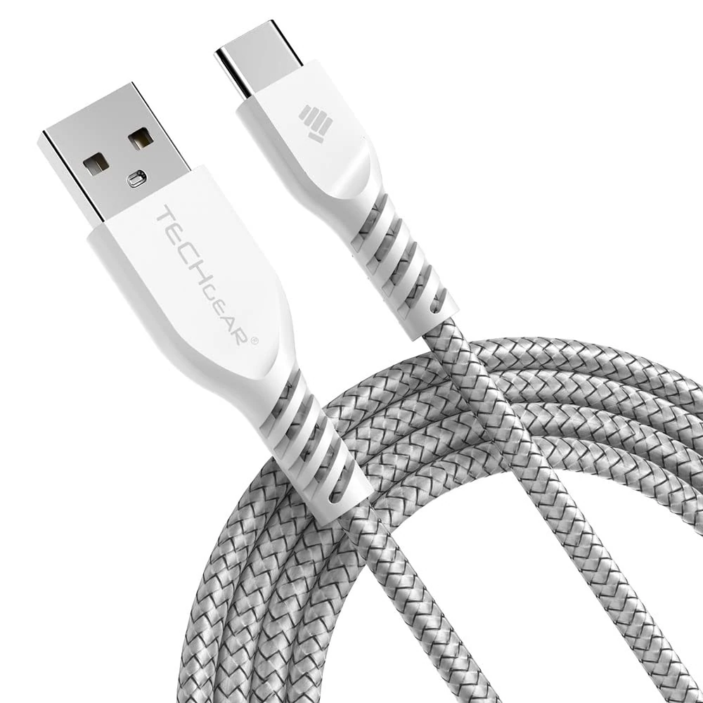 TECHGEAR USB C to USB A 2M Long STRONG Durable Braided USB C Charging Data Cable Type C Compatible with iPad Pro 11" 12.9" 13" 2024 2022 2021, Mini 7/6, iPad Air 10.9/11/13, iPad 10th/11th Generation