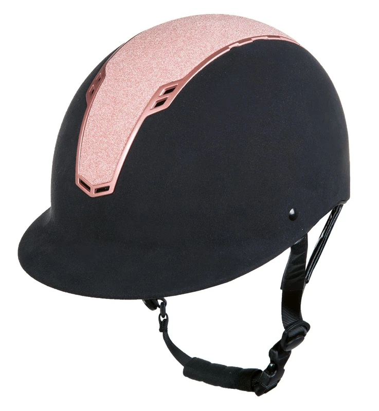 HKM 10016 Graz Riding Helmet, Riding Cap, Children Unisex, Black/Rose Gold, S-M (55-57 cm)