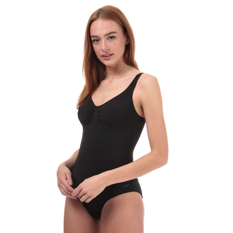 Speedo Women Aquagem 1-piece Swimsuit - Black, Size 38