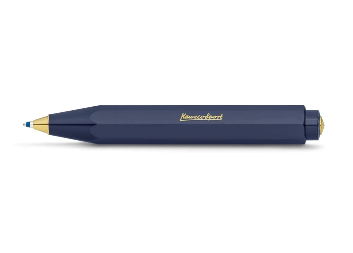Kaweco CLASSIC SPORT Ball Pen Navy Blue I Retractable Ballpoint Pen with Standard D1 Refills I Exclusive Biro 10.5 cm