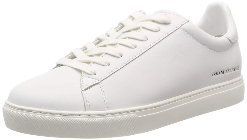 Armani Exchange Men's Lace Up Low-Top Sneakers, White (White 00001), 6 UK