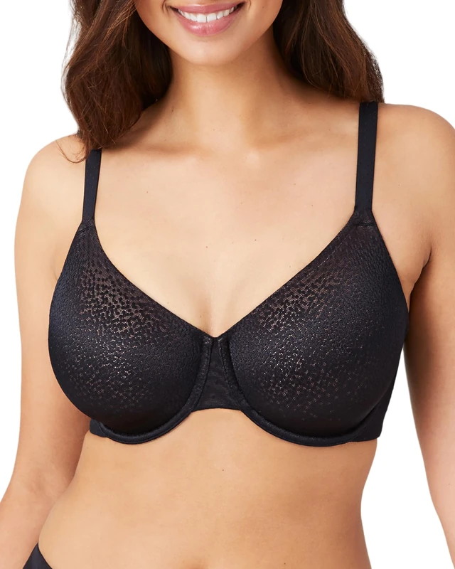 Wacoal Women's Back Appeal Underwire Bra Full Coverage, Black, 34F