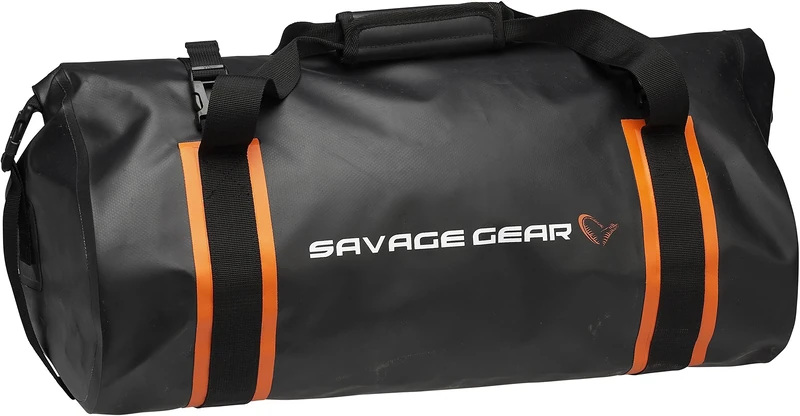 Savage Gear WP Rollup Boat and Bank Bag – Waterproof Roll-Up Bag for Boat, Kayak, and Bank Anglers – Roll-Up and Click Closure, Durable PVC 500D Tarpaulin – Perfect for Day Sessions 40L
