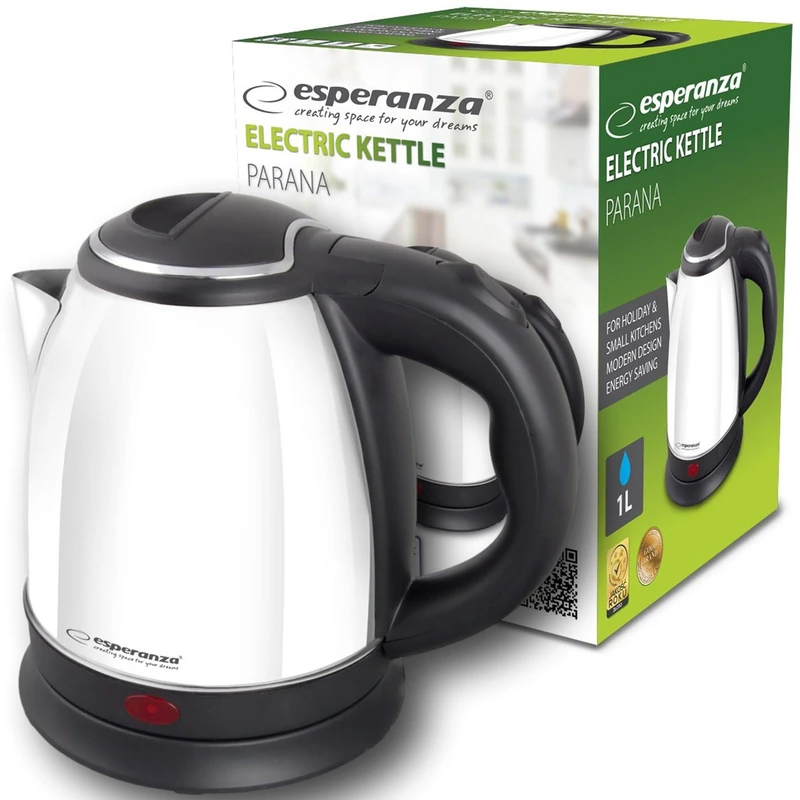 Hervidor Esperanza EKK128W Blanco Acero Stainless Steel Plástico 1350 W 1 L 5901299966495 - Image 1