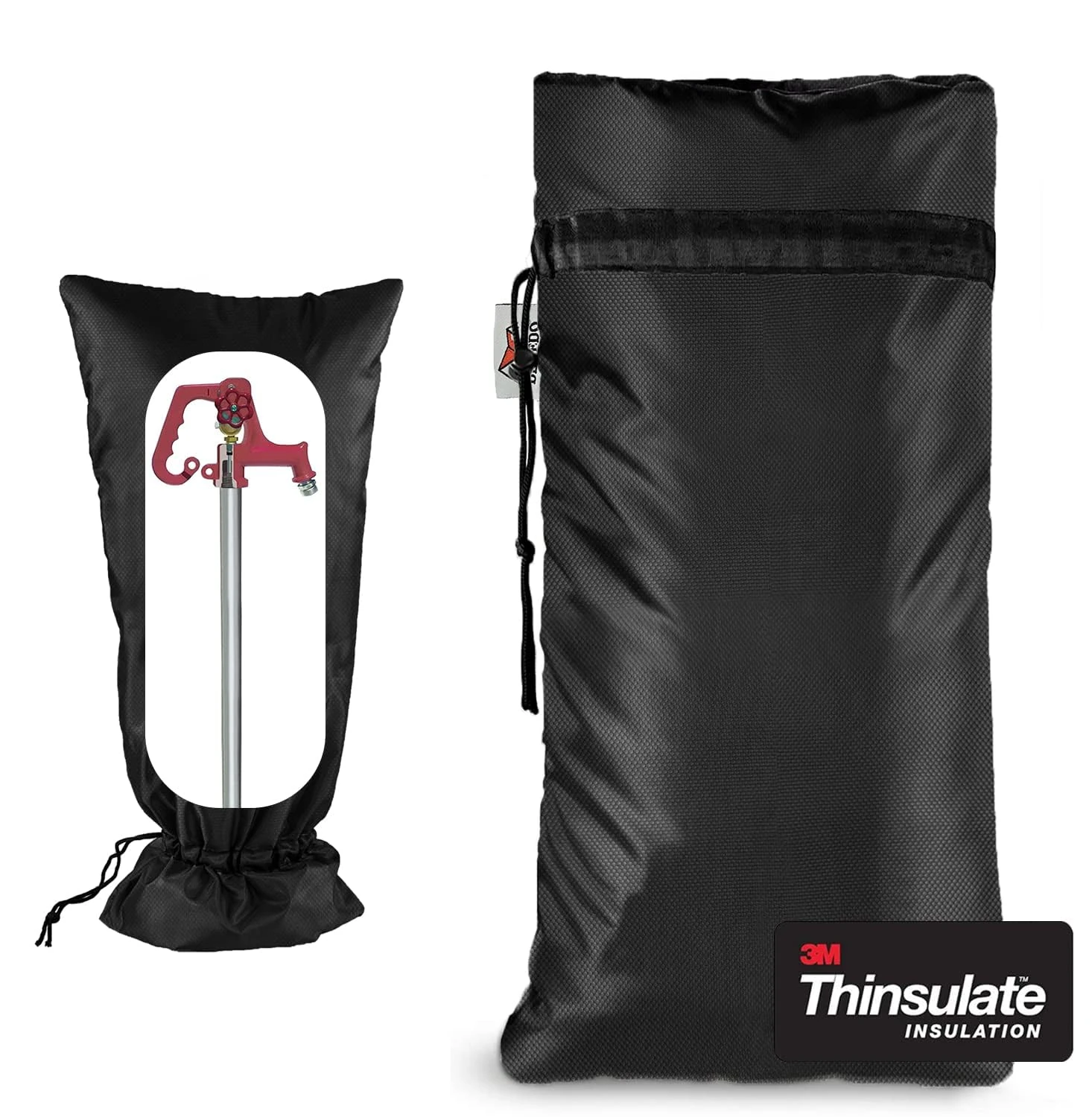 Long Outside Tap Covers for Winter, 3M Thinsulate Sprinkler Freeze Protector, 25”H x 13”W for Garden Lawn Faucets and Yard Hydrant, Waterproof Insulated Spigot Cover, Reusable Outdoor Faucet Cover