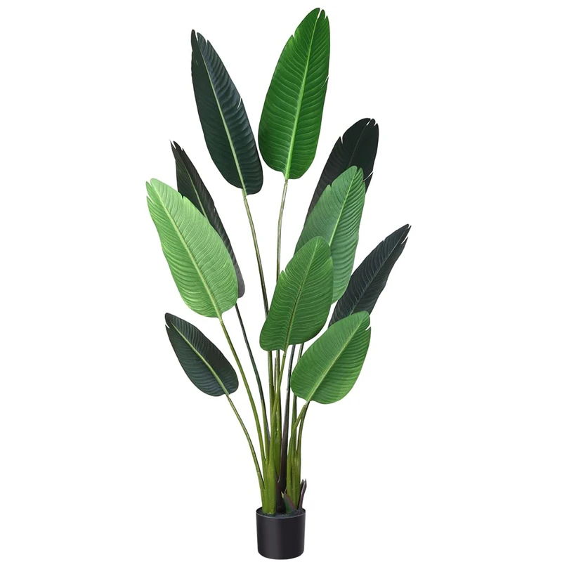 Fopamtri Artificial Bird of Paradise Plant 160 cm Fake Palm Tree with 10 Trunks Faux Tree for Indoor Outdoor Modern Decoration Feaux Plants in Pot for Home Office Perfect Housewarming Gift