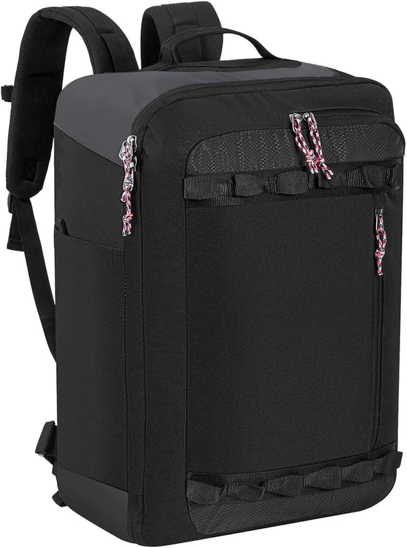 TRAILKICKER Travel Backpack Flight Approved Carry On Backpack Water Resistant Weekender Bag (Black)