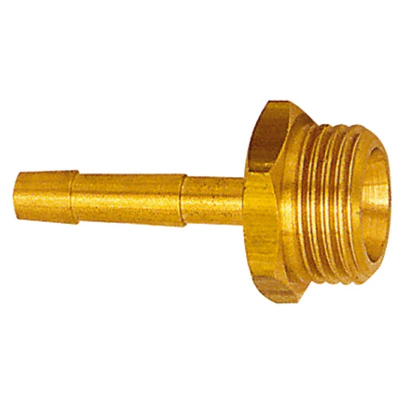 RIEGLER MS2391406 Screw-in Hose Nozzle with External Thread Cylindrical for Hose LW 6 mm, Brass CW614N, SW 17, G 1/4 Inch