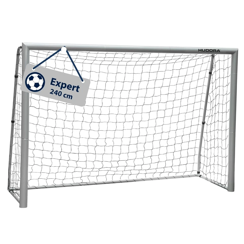 HUDORA Soccer Goal Expert 240 - Large Soccer Goal for Kids & Adults - Weatherproof & sturdy football goal with tight net - Premium Outdoor Goal Wall for Leisure & Training