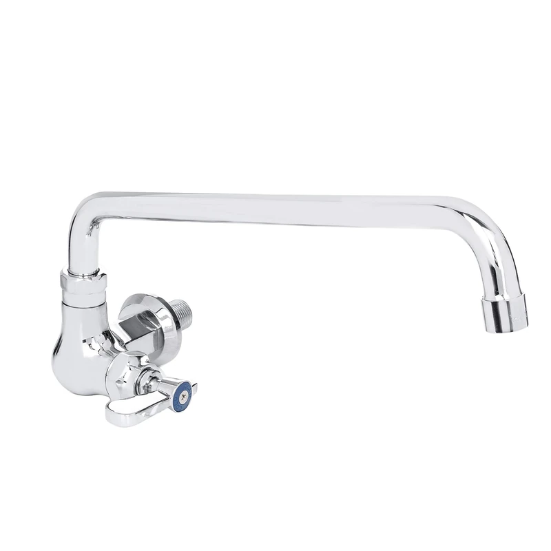 DuraSteel Kitchen Sink Tap with 14" Swivel Spout, Single Hole Body and Handle, Polished Brass and Chrome