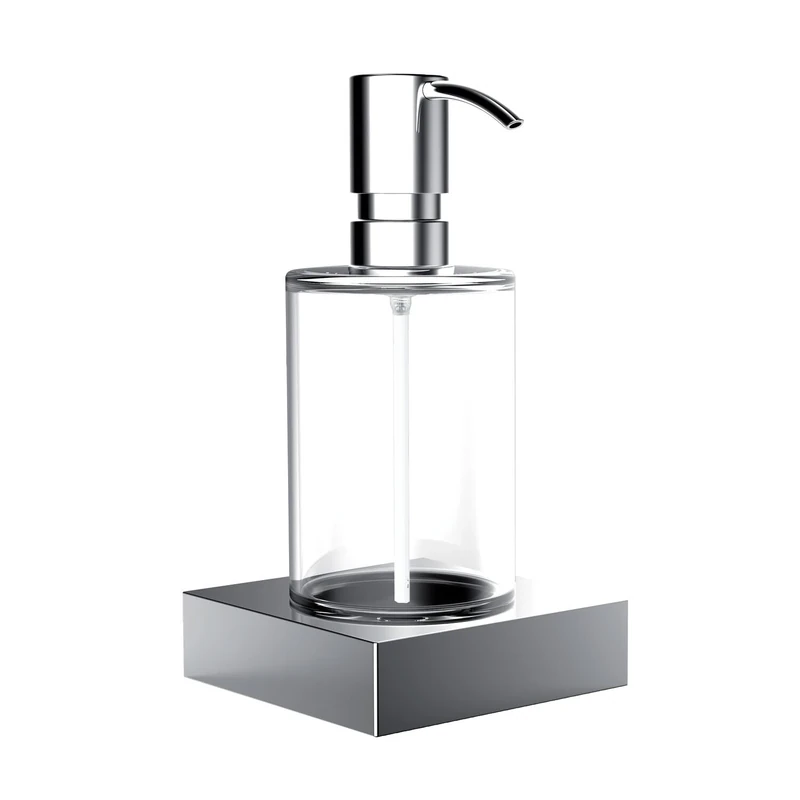 Emco Liaison 182100102 240 ml Crystal Glass Chrome Liquid Soap Dispenser, Metal, One Size
