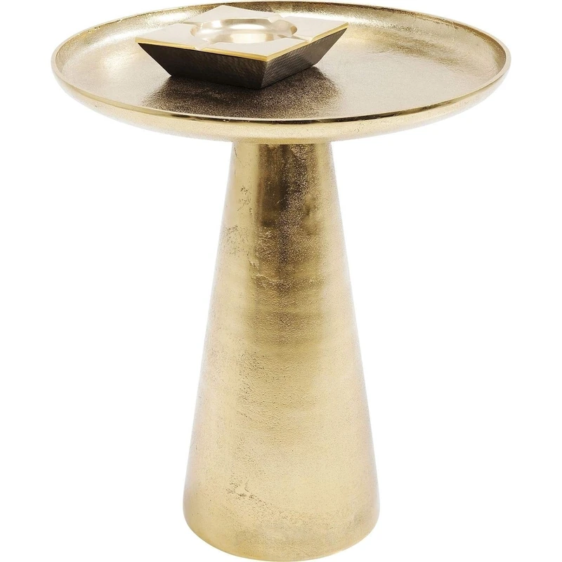 Kare Design Side Table Plateau Uno, Brass, steel, elegant, round, modern bed side table for bedroom, living room, office, Ø 45cm - Image 1