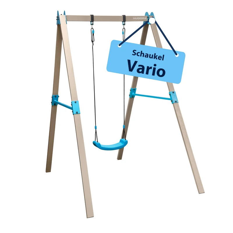 HUDORA Vario Swing - basic module board swing frame for children - extendable swing set with height-adjustable swing ropes for up to 50kg - outdoor play equipment with optional extension