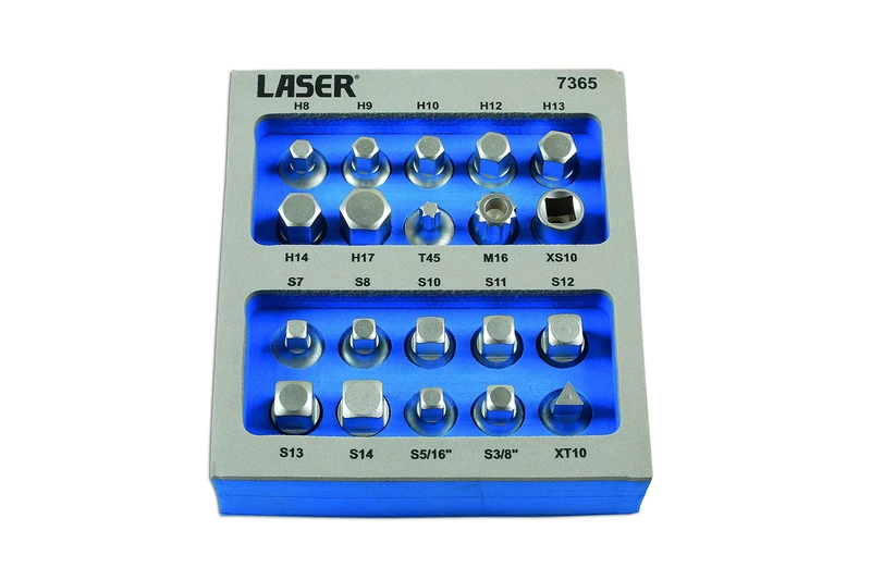 Laser 7365 Sump Plug Key Set 3/8"D 20pc