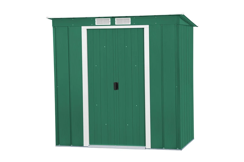 Duramax Pent Roof Un Agua Metal Shed, 124 x 203 x 176 cm, Green