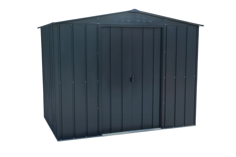 Duramax - Garden shed - TOP TITAN 8X6 - Galvanized steel - anthracite grey - 2.62 x 1.83 x 2.03 m
