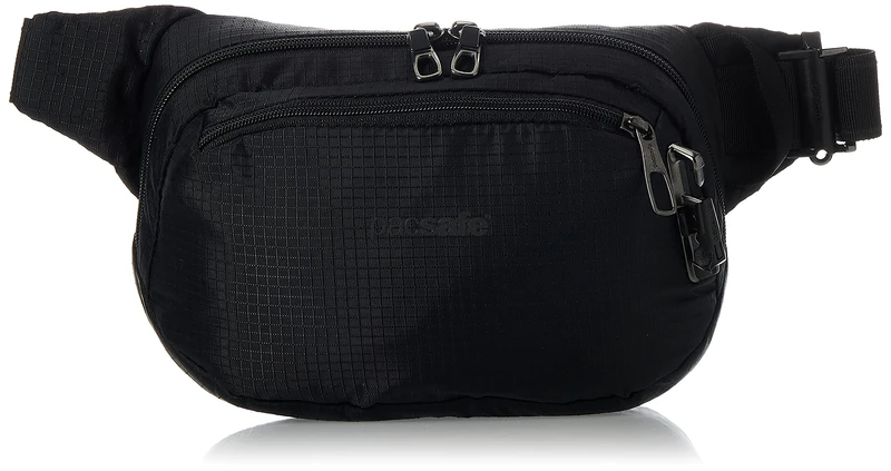 Pacsafe Vibe 100 - Anti-Theft Waist Bag, Anti-Theft Hip Bag, Shoulder Bag, 4 litres, Jet Black