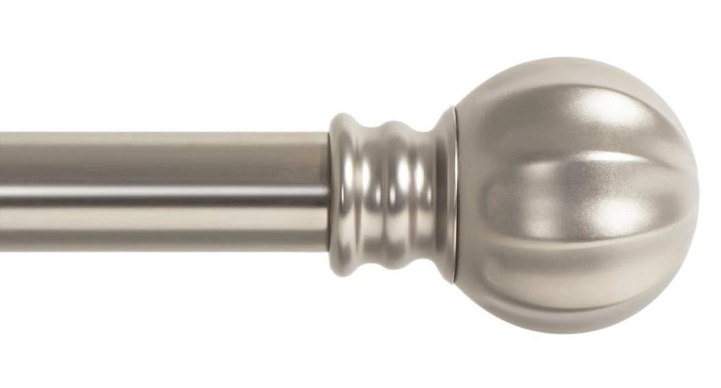 Ivilon Curtain Rod with Ball Finials - 1 inch Pole. 72 to 144 Inch. Satin Nickel