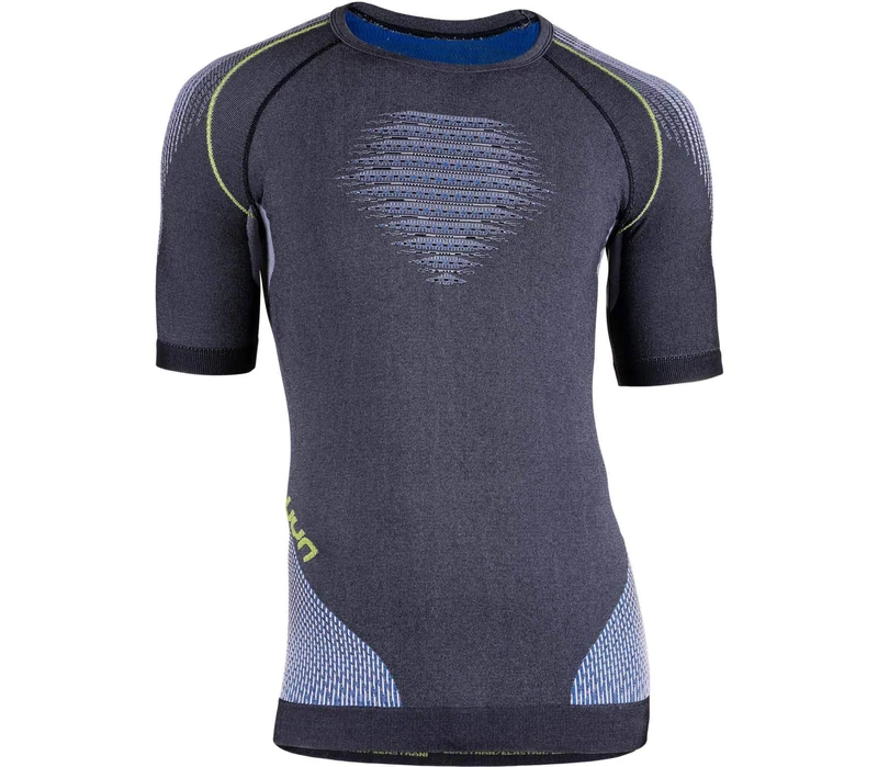UYN U100049 EVOLUTYON UW SHORT_SL.MELANGE T-shirt Men's Anthracite melange/Blue/Glossy Yellow XL
