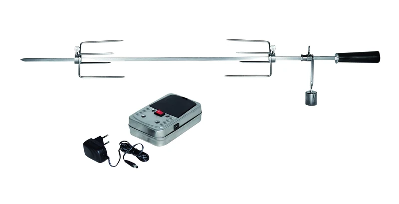 Enders BBQ ROTISSERIE 7911 for BROOKLYN NEXT 2 + 3, set in stainless steel, with motor + chicken forks, rotating spit, rotisserie, barbecue accessories, BBQ gas grill, silver