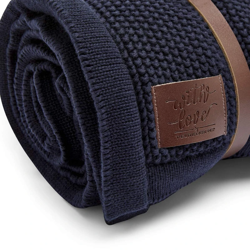 The Little Green Sheep Organic Cotton Knitted Baby Blanket