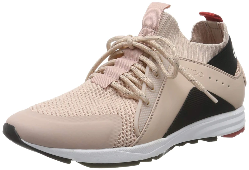 HUGO Women's Hybrid_Runn_knlg Sneaker, Pink (Peach Whip 694), 40 EU