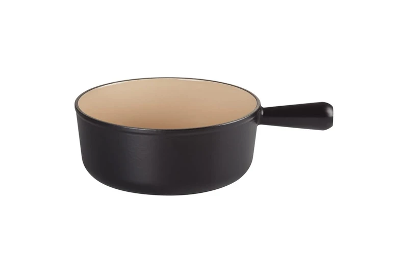 Le Creuset Enamelled Cast Iron Fondue Saucepan, 24cm, 3.3 litres, Matte Black, 20007240002460