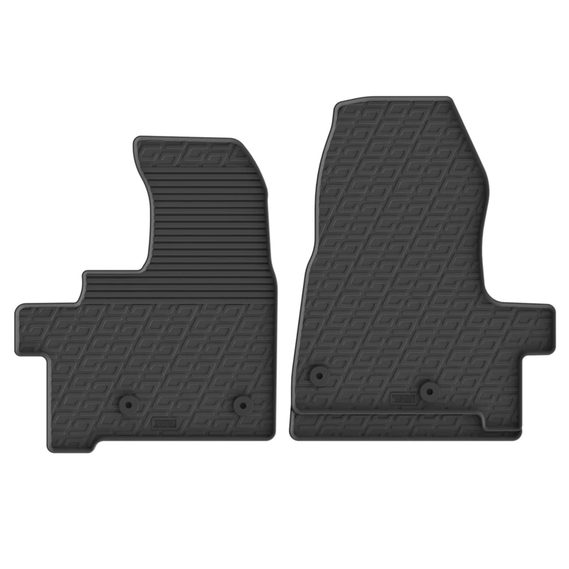 Gledring Rubber car mats set LHD compatible with Ford Transit Custom Furgon/Kombi 2018-2022 (Automatic gear) (G profile 2-pieces + mounting clips)