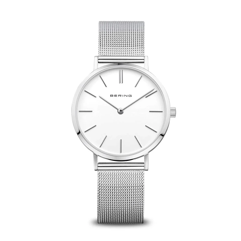 BERING Women Analog Quartz Classic Collection Watch with stainless steel Strap and Sapphire Crystal 14134-004, Silver, 34 (EU)