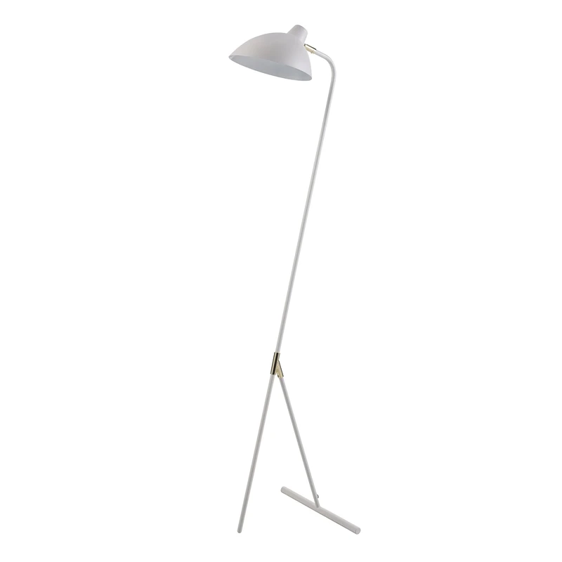 VERSANORA Teamson Home Delicata Monopod Standard Task Floor Lamp with White Shade, Reading Spot Light, Modern Tall Lighting for Living Room or Office