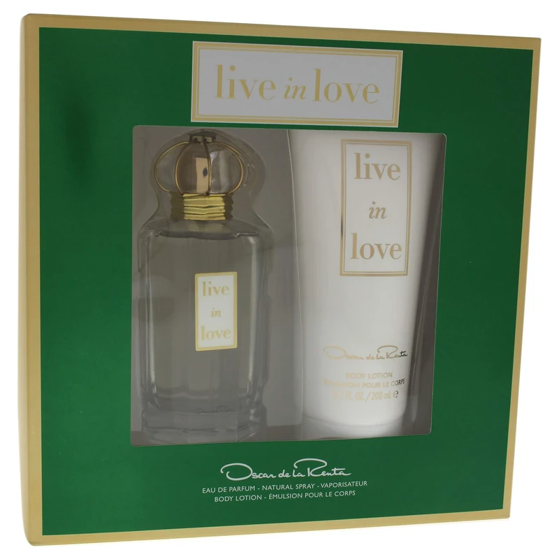 OSCAR DE LA RENTA Live In Love for Women Gift Set, EDP Spray, Body Lotion, Floral, 100 ml, Pack of 2