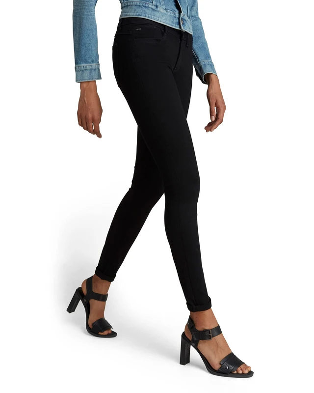 G-STAR RAW Women's Lynn D-mid Waist Super Skinny Jeans, Blue (rinsed 9142-82), 35W / 36L - Image 1
