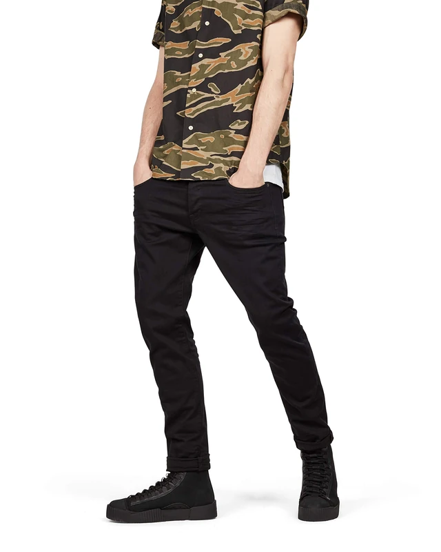 G-Star Men's 3301 Slim style Jeans, Black (rinsed 51001-8970-082), 25W / 26L