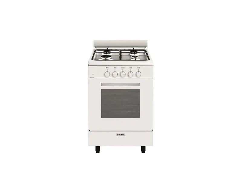 Glem GA551GWH Oven and Cooker White Gas B - Ovens and Cookers (Stove, White, Rotary, Front, Gas, Butane/Propane) - Image 1