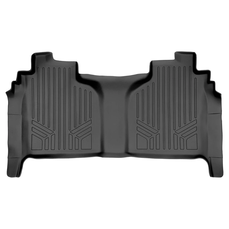 MAXLINER Custom Floor Mats 2nd Row Liner Black for 2019 Silverado/Sierra 1500 Crew Cab with 1st Row Bench or Bucket Seats