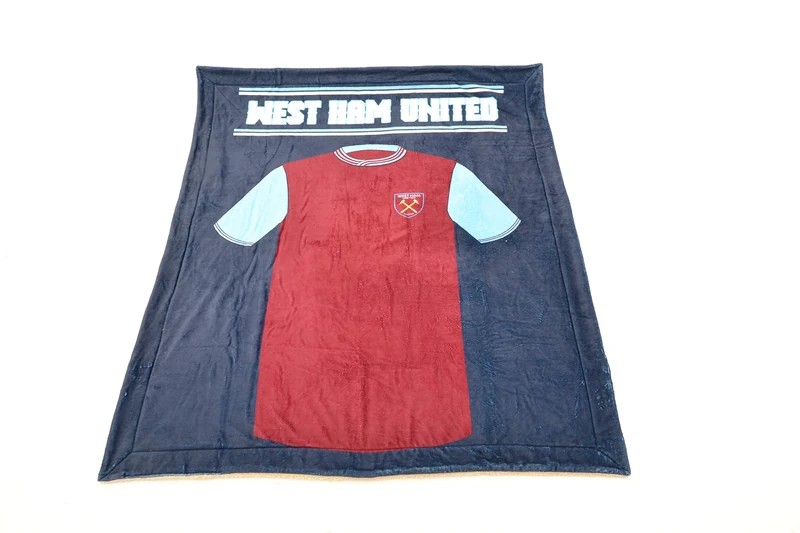 West Ham Utd FC Team Ultimate Luxury Fleece Throw Blanket - Navy, 178 x 153cm Licensed Product - Image 1