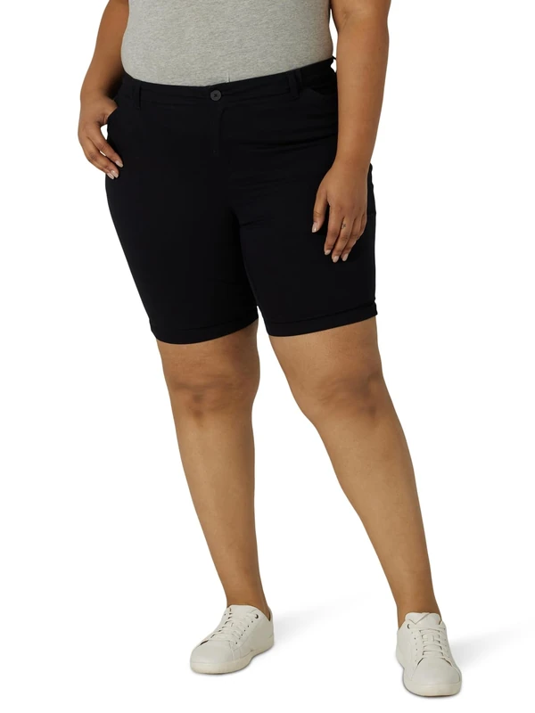 Lee Women's Regular Fit Chino Walkshort Shorts, Black, 20