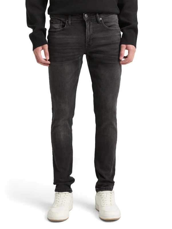 Tom Tailor Denim Men's Culver Skinny Jeans, Used Dark Stone Black, 36W / 34L