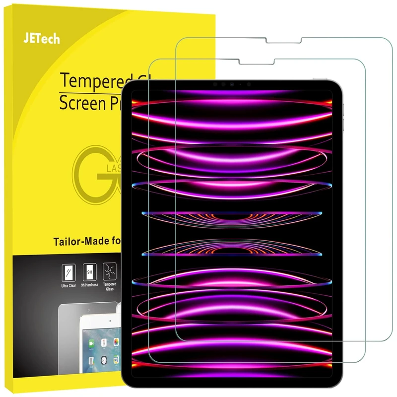 JETech 2-Pack Glass Protector for iPad Pro 11" & Air 10.9"