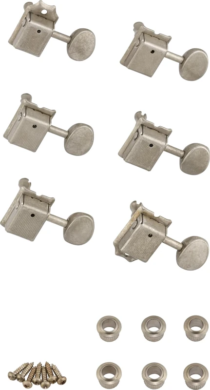 Fender Road Worn® Guitar Tuning Machine Heads, Set of 6, Road Worn Nickel Finish