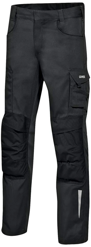 Uvex Synexxo Work Trousers - Safety Cargo Pants with Knee Pad Pockets and Reflective Elements Black