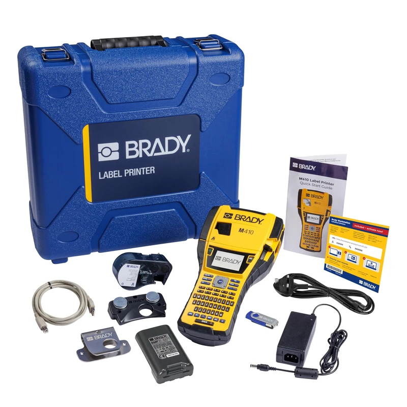 Brady M410 Portable Industrial Label Printer Kit - Color - UK Power Cord - Includes Case, Software & Accessories