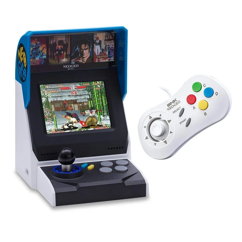 NEOGEO Mini Console: International Edition + NEOGEO Mini White Controller (Includes 40 Games)