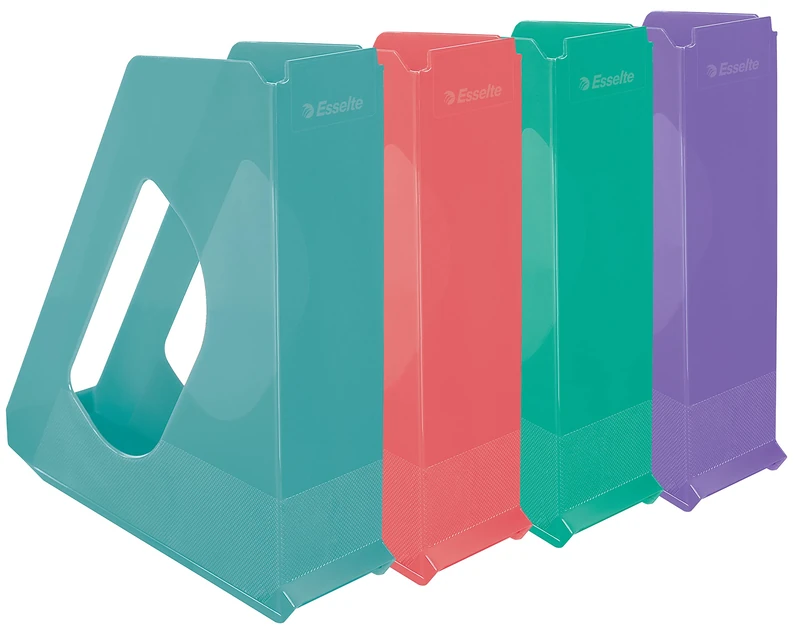 Esselte - 626281 A4 Magazine Rack, Document Storage, Catalogues & Magazines, Home/Office, Textured Pattern, Colour'Breeze Range, Pack of 10, Assorted Colours