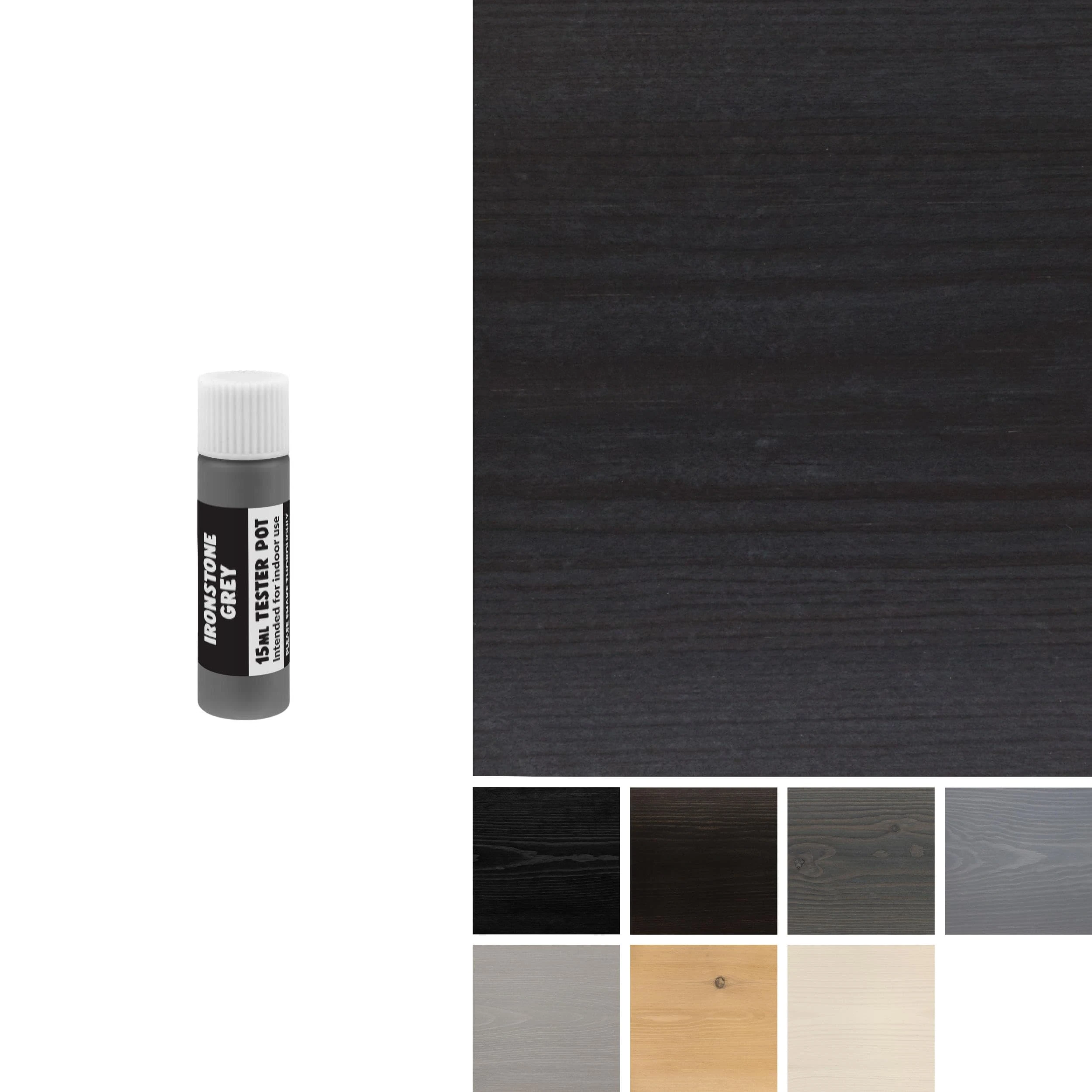 Littlefair's Wood Stain Water-Based - (Ironstone Grey) – Non-Toxic, Eco-Friendly & Quick Drying - Easy-to-Apply, Concentrated Formula for All Wood Types – 15ml Tester Pot