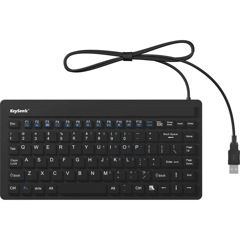 Keysonic KSK-3230IN (US) USB keyboard US-English,QWERTY Black Silicone membrane,Waterproof (IPX7) - Image 1